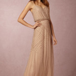 Robe longue couleur rose doré