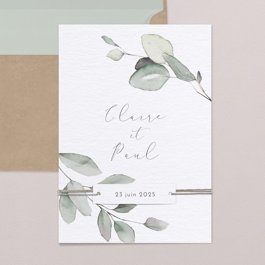 Faire-part de mariage végétal