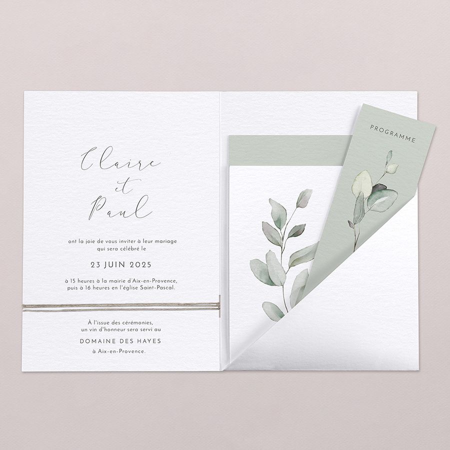 Faire-part de mariage végétal