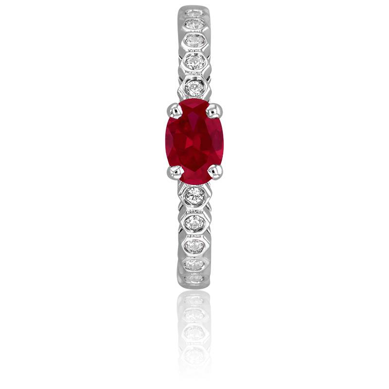 Bague de fiançailles solitaire avec rubis