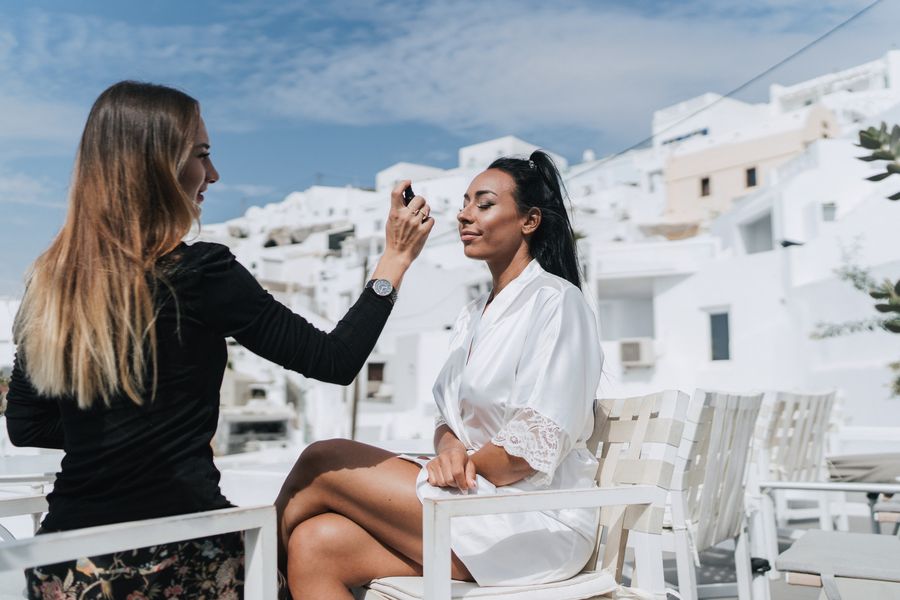 Préparation de la mariée avant le mariage