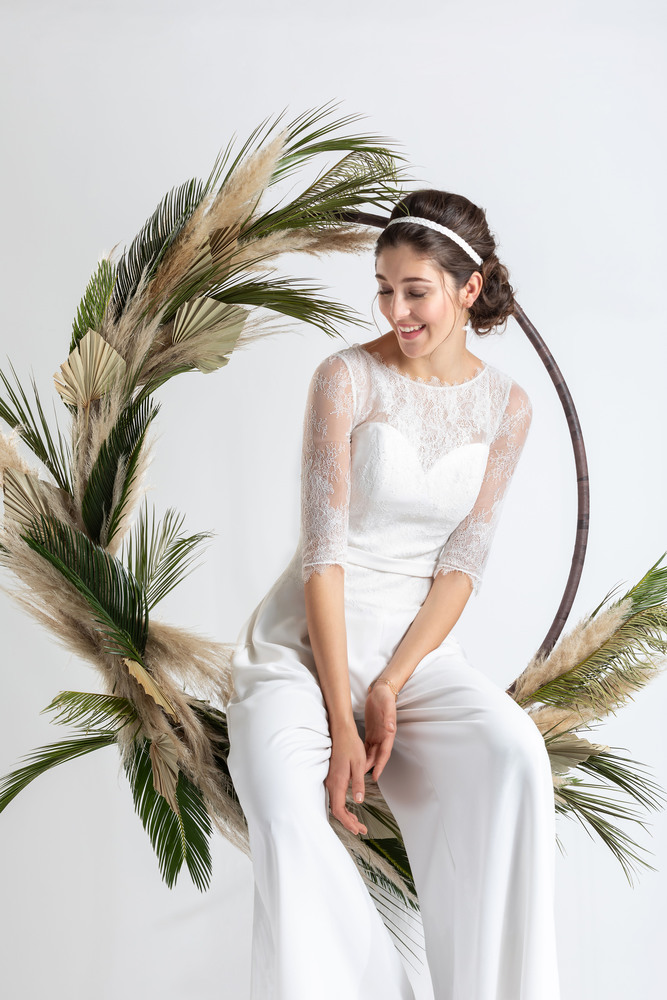 Combinaison de mariée bohème