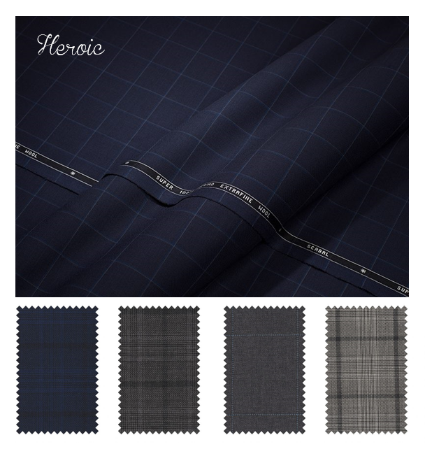 Tissu heroic pour costume de marié ©SCABAL