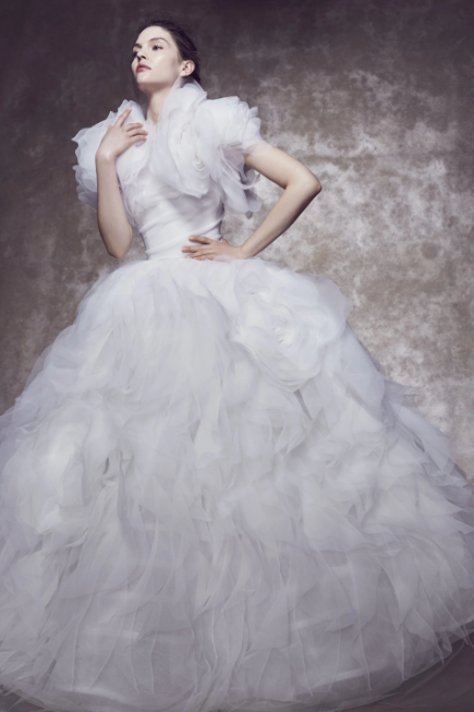 Robe de mariée travaillée