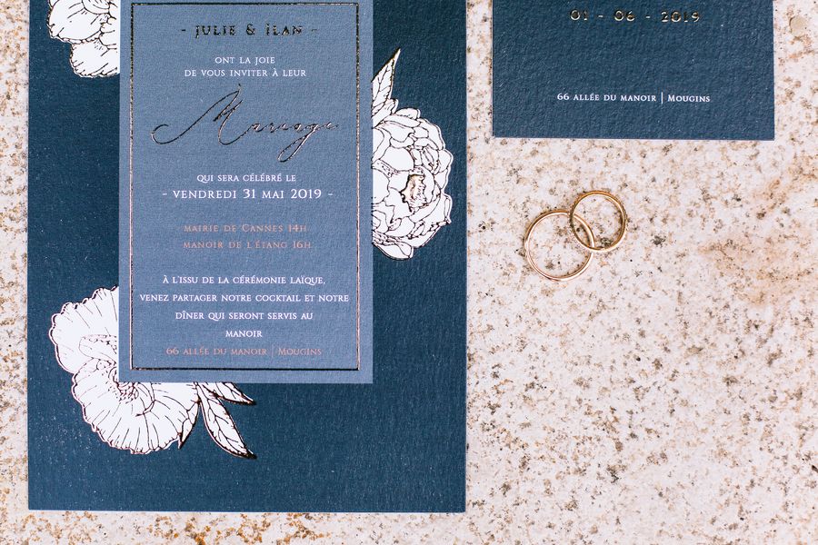 Papeterie de mariage bleue