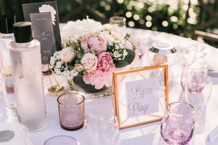 Décoration de table de la réception de mariage