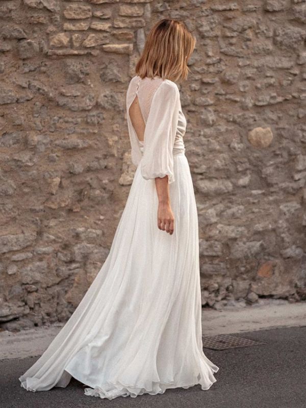 Robe de mariée avec dos ouvert