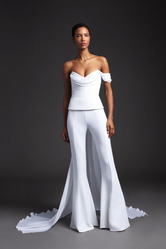 Ensemble de mariée asymétrique