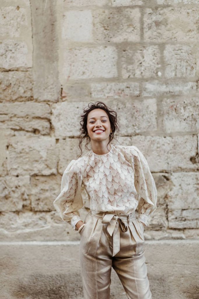 Ensemble de mariée beige
