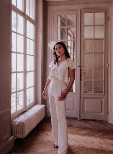 Pantalon et top de mariée vintage