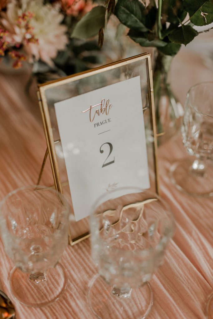 Numéro de table de mariage