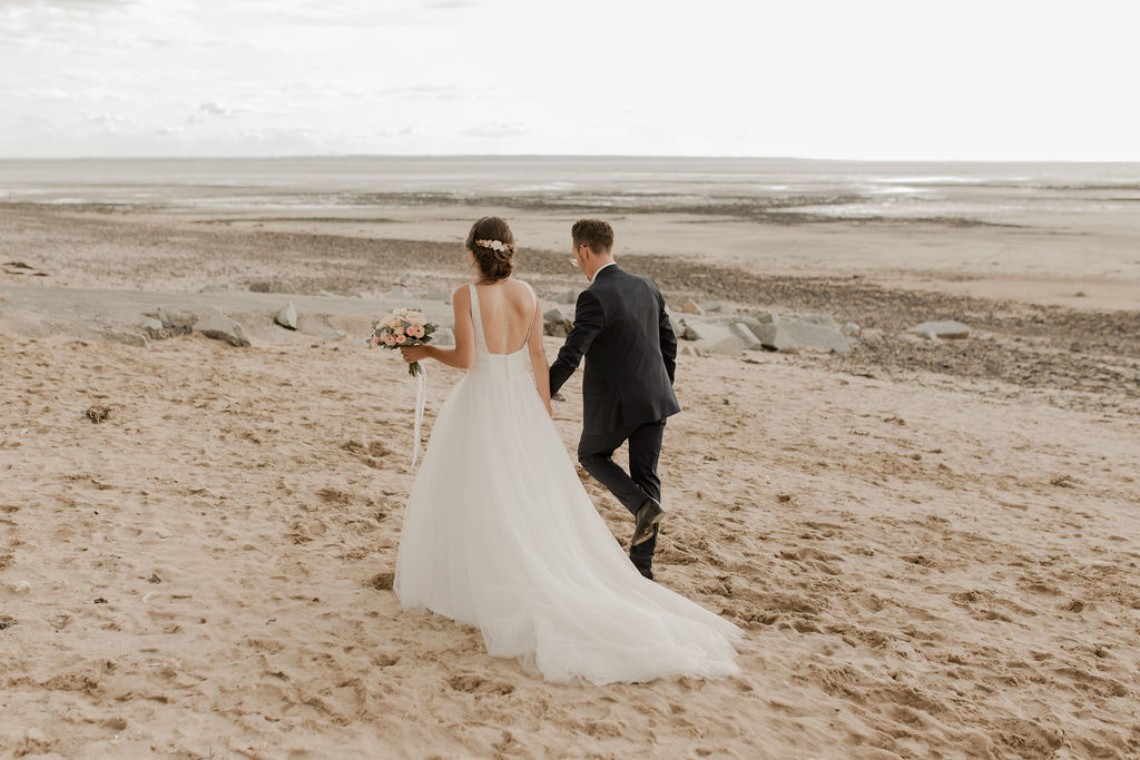 Photo de mariage en bord de mer