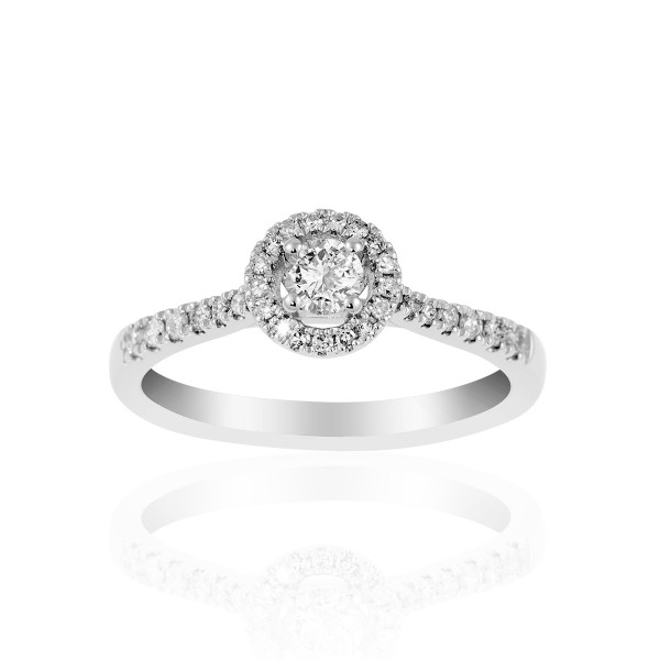 Solitaire en or blanc CLEOR
