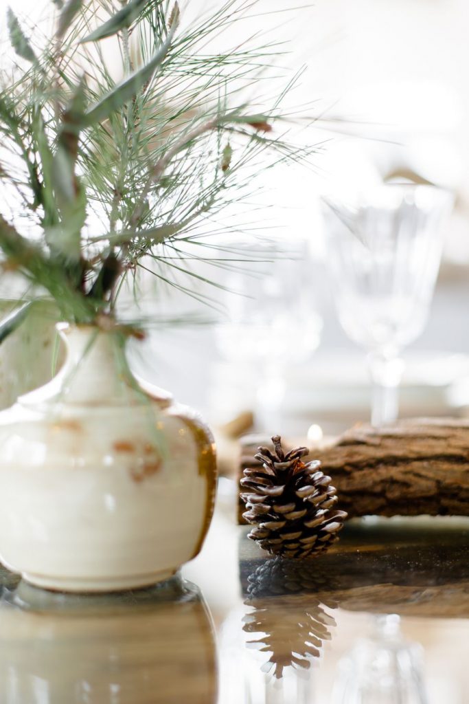 Décoration de table pour un mariage d'hiver