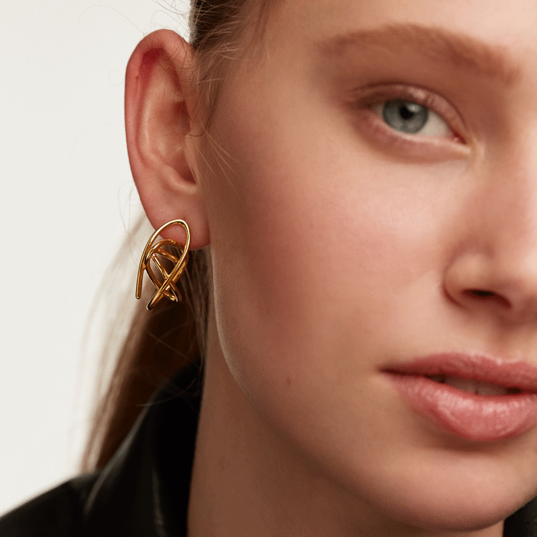 boucles d'oreilles or jaune