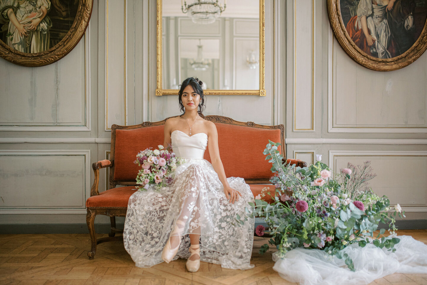 château robe de mariée fleurs