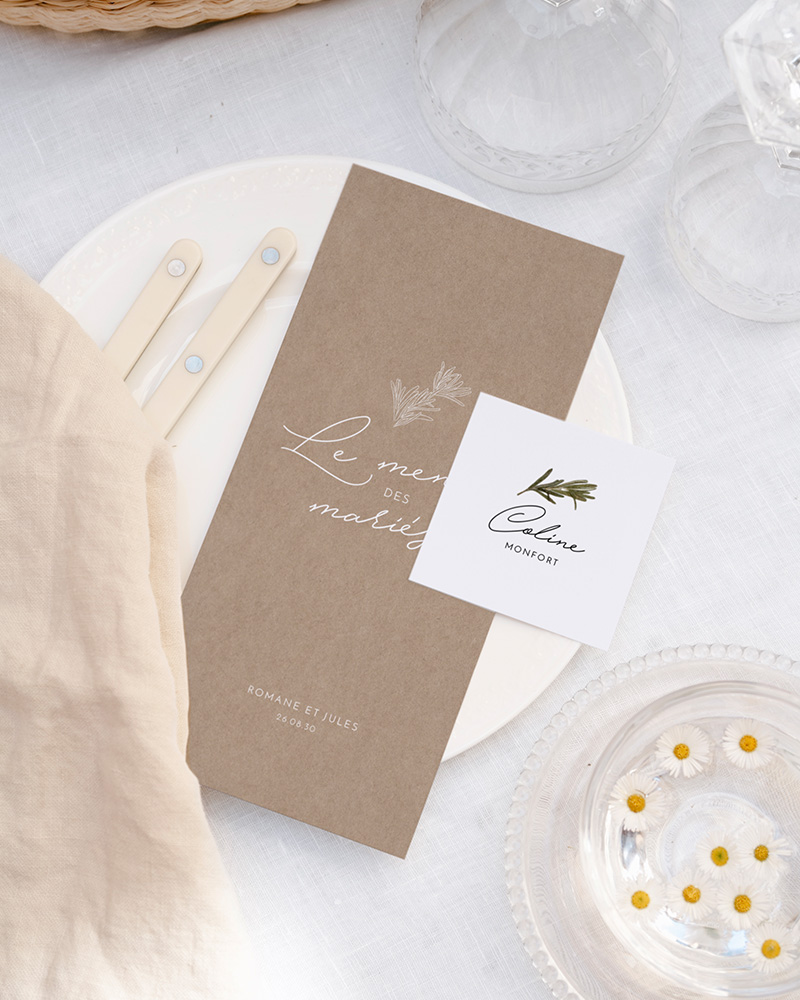 menu de mariage
