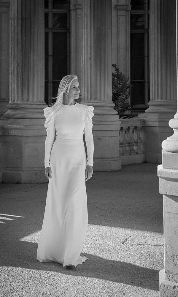 Robe de mariée d'hiver avec épaules bouffantes et manches longues Love is like a Rose