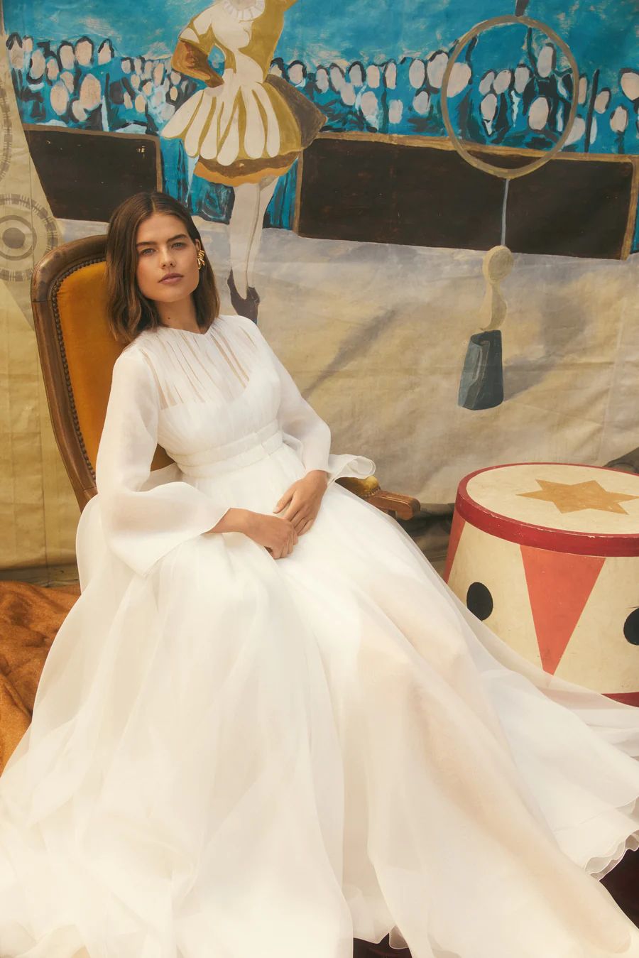 robe de mariée drapée en organza Margaux Tardits