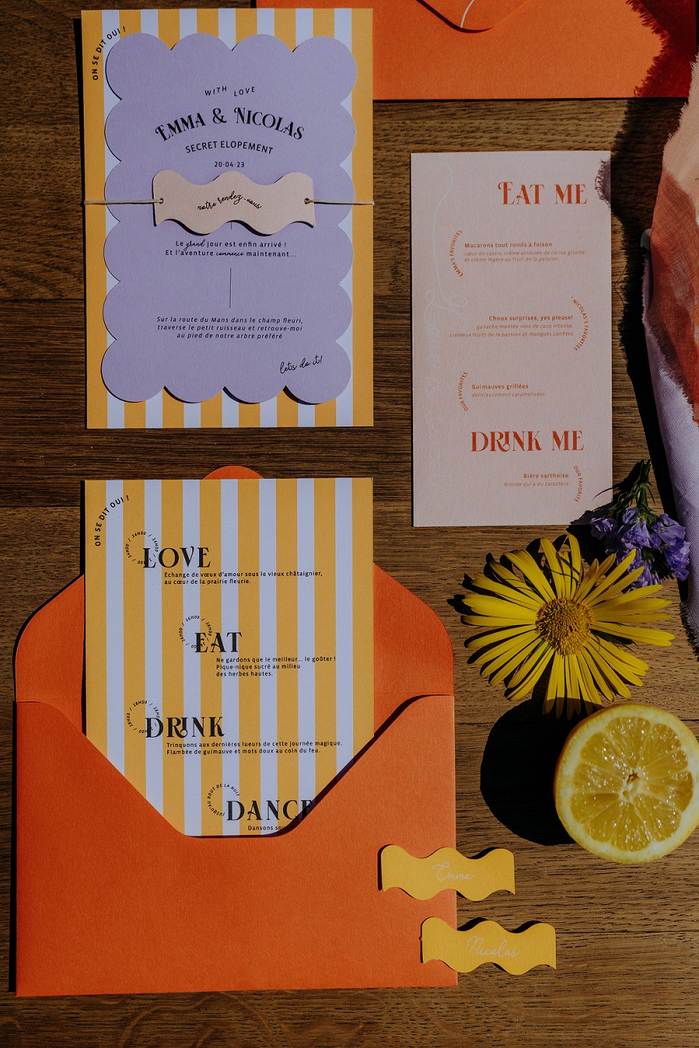 Un faire-part de mariage original avec Atelier Mutine