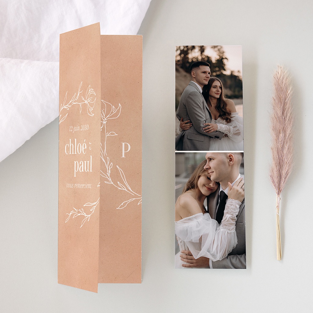 remerciement mariage carteland avec photos