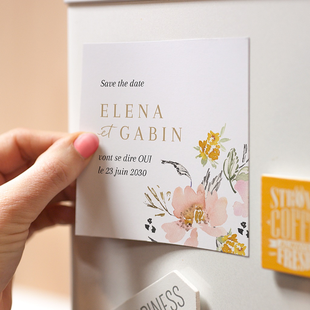 Save the date mariage fleurs rose