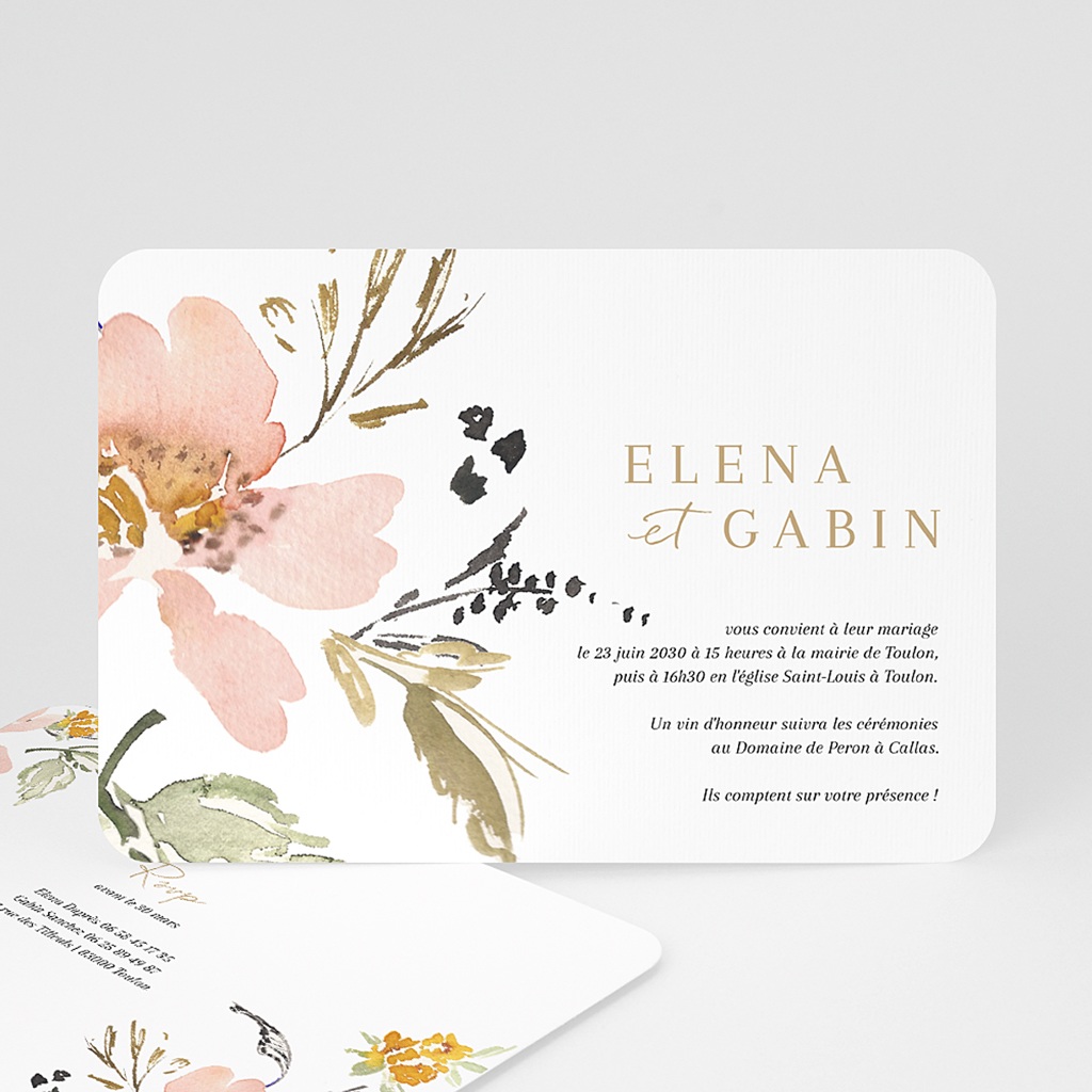 5 nouveautés coups de cœur à retrouver chez Carteland - faire part mariage avec illustration fleurs
