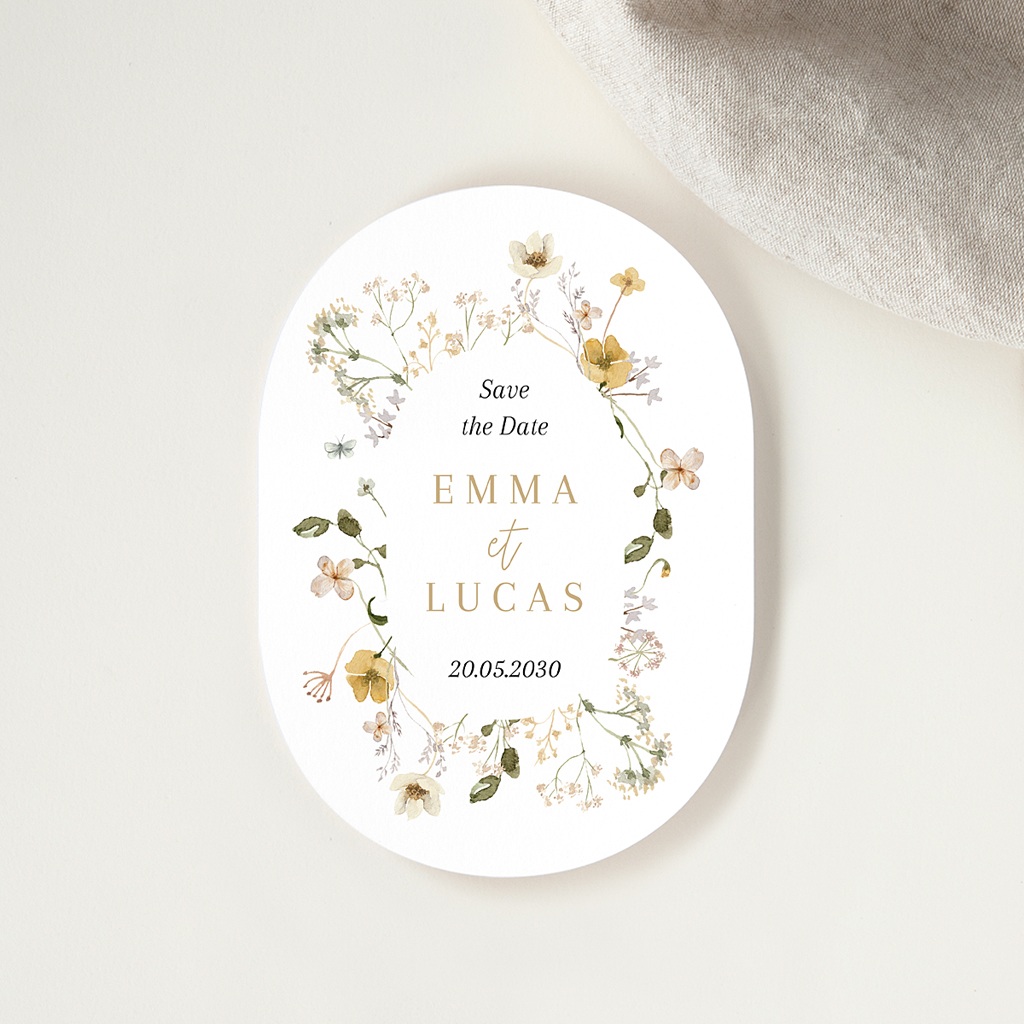 Save the date mariage avec fleurs